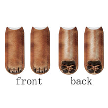 Load image into Gallery viewer, Fashion 3D Printing Animal Paw Socks Tiger Leopard Cat Cute Fun Harajuku Happy Socks For kids Summer Women Cotton Low Ankle Socks