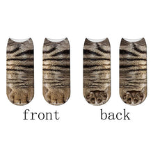 Load image into Gallery viewer, Fashion 3D Printing Animal Paw Socks Tiger Leopard Cat Cute Fun Harajuku Happy Socks For kids Summer Women Cotton Low Ankle Socks
