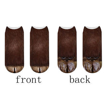 Load image into Gallery viewer, Fashion 3D Printing Animal Paw Socks Tiger Leopard Cat Cute Fun Harajuku Happy Socks For kids Summer Women Cotton Low Ankle Socks