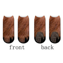 Load image into Gallery viewer, Fashion 3D Printing Animal Paw Socks Tiger Leopard Cat Cute Fun Harajuku Happy Socks For kids Summer Women Cotton Low Ankle Socks