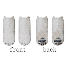 Load image into Gallery viewer, Fashion 3D Printing Animal Paw Socks Tiger Leopard Cat Cute Fun Harajuku Happy Socks For kids Summer Women Cotton Low Ankle Socks