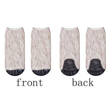 Load image into Gallery viewer, Fashion 3D Printing Animal Paw Socks Tiger Leopard Cat Cute Fun Harajuku Happy Socks For kids Summer Women Cotton Low Ankle Socks