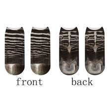 Load image into Gallery viewer, Fashion 3D Printing Animal Paw Socks Tiger Leopard Cat Cute Fun Harajuku Happy Socks For kids Summer Women Cotton Low Ankle Socks