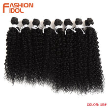 Load image into Gallery viewer, FASHION IDOL Afro Kinky Curly Hair Bundles Weave 16-20inch Ombre Brown Heat Resistant Synthetic Hair Extensions Free Shipping
