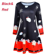 Load image into Gallery viewer, 4XL 5XL Large Size Dress Casual Printed Cartoon Christmas Dress Autumn Winter Long Sleeve A -line Dress Plus Size Women Clothing