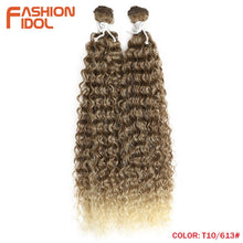 Load image into Gallery viewer, FASHION IDOL Kinky Curly Wave Hair 110G Heat Resistant Silver Grey Synthetic Hair 2Pcs/Lot 22 Inch Weave Hair Bundles Extensions