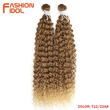 Load image into Gallery viewer, FASHION IDOL Kinky Curly Wave Hair 110G Heat Resistant Silver Grey Synthetic Hair 2Pcs/Lot 22 Inch Weave Hair Bundles Extensions