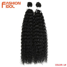 Load image into Gallery viewer, FASHION IDOL Kinky Curly Wave Hair 110G Heat Resistant Silver Grey Synthetic Hair 2Pcs/Lot 22 Inch Weave Hair Bundles Extensions
