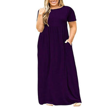 Load image into Gallery viewer, Big size dress women summer large size short sleeve print wear-resistant long dress plus size fat MM women clothing maxi dress