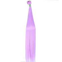 Load image into Gallery viewer, Purple Pink Green Silky Straight Soft hair weft 22 Inch 100 Gram one Piece Tissage Fiber Hair Weave Synthetic hair Extension