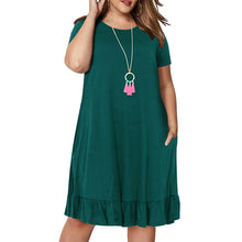 Load image into Gallery viewer, Spring Big size 9XL dress for Fat MM Woman dress Loose solid ruffles plus size women clothing 9xl dress vestidos