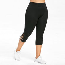 Load image into Gallery viewer, Women High Waist Cropped Trousers Pants Elastic Bandage Leggings Plus Size