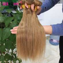 Load image into Gallery viewer, Brazilian Straight Hair Weave Bundles Non-Remy 30 Inch Human Hair Extensions color 1B/2/4/27/99J/Burgundy Ombre Bundles
