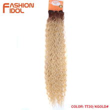 Load image into Gallery viewer, FASHION IDOL Loose Deep Wave Hair Bundles 28-32Inch Ombre Brown Red Super Long Hair Synthetic Weaves Curly Wave Hair Extensions