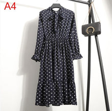 Load image into Gallery viewer, Plus Size 2020 Women Autumn Dresses Bohemian Long Sleeve Chiffon Shirt Dress White Bow Floral Boho Club Party Dress Winter 3XL