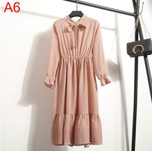 Load image into Gallery viewer, Plus Size 2020 Women Autumn Dresses Bohemian Long Sleeve Chiffon Shirt Dress White Bow Floral Boho Club Party Dress Winter 3XL