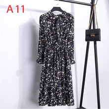 Load image into Gallery viewer, Plus Size 2020 Women Autumn Dresses Bohemian Long Sleeve Chiffon Shirt Dress White Bow Floral Boho Club Party Dress Winter 3XL
