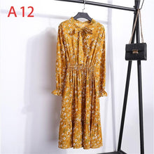 Load image into Gallery viewer, Plus Size 2020 Women Autumn Dresses Bohemian Long Sleeve Chiffon Shirt Dress White Bow Floral Boho Club Party Dress Winter 3XL