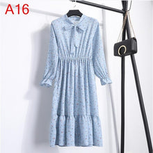 Load image into Gallery viewer, Plus Size 2020 Women Autumn Dresses Bohemian Long Sleeve Chiffon Shirt Dress White Bow Floral Boho Club Party Dress Winter 3XL