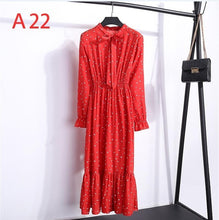 Load image into Gallery viewer, Plus Size 2020 Women Autumn Dresses Bohemian Long Sleeve Chiffon Shirt Dress White Bow Floral Boho Club Party Dress Winter 3XL