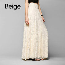 Load image into Gallery viewer, Bohemian Lace Floral Pleated Skirt Dress Women High Waist Tulle Female Skirts Casual Party Wedding Beach Top Woman White Black