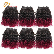 Load image into Gallery viewer, Brazilian Bohemian Curly 100% Remy Human Hair Double Drawn Funmi Hair 8 inches 6Pcs/lot Can Make A Wig For Women Htonicca