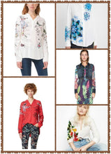 Load image into Gallery viewer, DESIGUAL spain 2020 summer popular printed open-cut women Self cultivation blouses shirts clothing