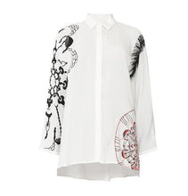 Load image into Gallery viewer, DESIGUAL spain 2020 summer popular printed open-cut women Self cultivation blouses shirts clothing