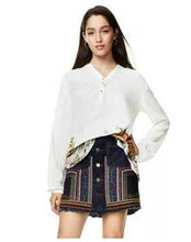 Load image into Gallery viewer, DESIGUAL spain 2020 summer popular printed open-cut women Self cultivation blouses shirts clothing