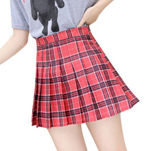 Load image into Gallery viewer, XS-XXL High Waist Women's Skirts Striped Pleated Skirt Elastic Waist Female Skirts Sweet Mini Skirts Dance Skirt Plaid Skirt y2k