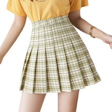 Load image into Gallery viewer, XS-XXL High Waist Women's Skirts Striped Pleated Skirt Elastic Waist Female Skirts Sweet Mini Skirts Dance Skirt Plaid Skirt y2k