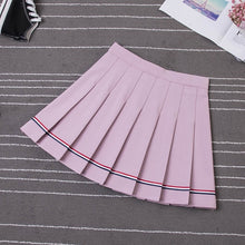 Load image into Gallery viewer, XS-XXL High Waist Women's Skirts Striped Pleated Skirt Elastic Waist Female Skirts Sweet Mini Skirts Dance Skirt Plaid Skirt y2k