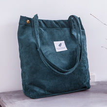 Load image into Gallery viewer, Women Corduroy Shopping Bag Female Canvas Cloth Shoulder Bag Environmental Storage Handbag Reusable Foldable Eco Grocery Totes