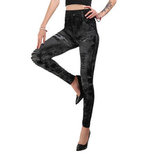 Load image into Gallery viewer, High Waist Imitation Jean Leggings Slim Elastic Seamless Plus Size 3XL Skinny Pencil Pant Female Workout Running Leggings