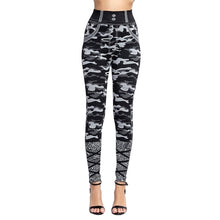 Load image into Gallery viewer, High Waist Imitation Jean Leggings Slim Elastic Seamless Plus Size 3XL Skinny Pencil Pant Female Workout Running Leggings