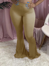 Load image into Gallery viewer, Casual XS-4XL Plus Size Women Elastic Wide Leg Flare Pants Leggings High Waist Trousers Draped Jogger Pants Sweatpants Plus Size