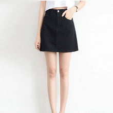 Load image into Gallery viewer, Zoki Sexy Women Denim Mini Skirt Fashion Summer High Waist Korean Black Skirt Blue Package Hip Jeans Harajuku Plus Size Cotton