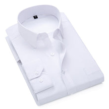Load image into Gallery viewer, Plus Size S to 8xl formal shirts for men striped long sleeved non-iron slim fit dress shirts Solid Twill Social Man's Clothing
