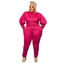 Load image into Gallery viewer, Plus Size Clothing 5xl Two Piece Outfits Women Sweatsuit Stretch Top Sweatpants Leggings Jogger Tracksuit Wholesale Dropshipping