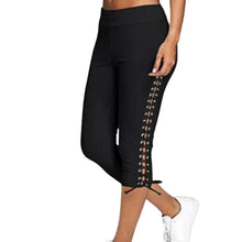 Load image into Gallery viewer, Women High Waist Cropped Trousers Pants Elastic Bandage Leggings Plus Size