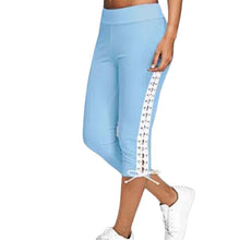 Load image into Gallery viewer, Women High Waist Cropped Trousers Pants Elastic Bandage Leggings Plus Size