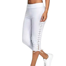 Load image into Gallery viewer, Women High Waist Cropped Trousers Pants Elastic Bandage Leggings Plus Size