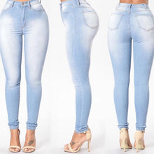 Load image into Gallery viewer, Women's Grinding White Elastic Skinny Stretch Jeans Plus Size 3XL High Waist Jeans Washed Casual Denim Pencil Pants Women Jeans