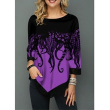 Load image into Gallery viewer, Spring Summer 3/4 Sleeve Print T-Shirts Irregular Women Clothing Fashion Casual Plus Size Loose Pullovers Tee Shirt Femme