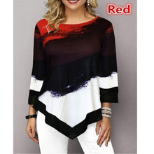 Load image into Gallery viewer, Spring Summer 3/4 Sleeve Print T-Shirts Irregular Women Clothing Fashion Casual Plus Size Loose Pullovers Tee Shirt Femme