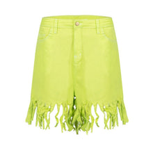 Load image into Gallery viewer, Plus Size S-3XL Tassel Casual Denim Shorts Women Elastic High Waist Short Jeans Summer Streetwear Fashion Trousers
