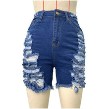 Load image into Gallery viewer, Plus Size Sexy Ripped Denim Hot Jeans Stretch Skinny Denim Shorts 3XL High Waisted Boyfriend Street Torn Jegging Baggy Hole Jean