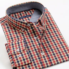 Load image into Gallery viewer, 2021New Fall Plus size long sleeve plaid shirt 8XL 9XL 10XL 11XL 12XL Men's 100% cotton shirt Brand clothing