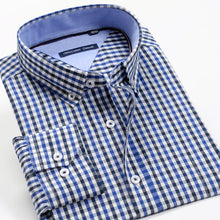 Load image into Gallery viewer, 2021New Fall Plus size long sleeve plaid shirt 8XL 9XL 10XL 11XL 12XL Men's 100% cotton shirt Brand clothing