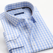 Load image into Gallery viewer, 2021New Fall Plus size long sleeve plaid shirt 8XL 9XL 10XL 11XL 12XL Men's 100% cotton shirt Brand clothing